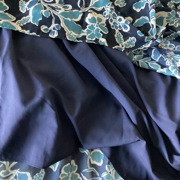 Eliza J Botanical Print Blouson Sleeve Tiered Dress, size 14 - Picture 10 of 11